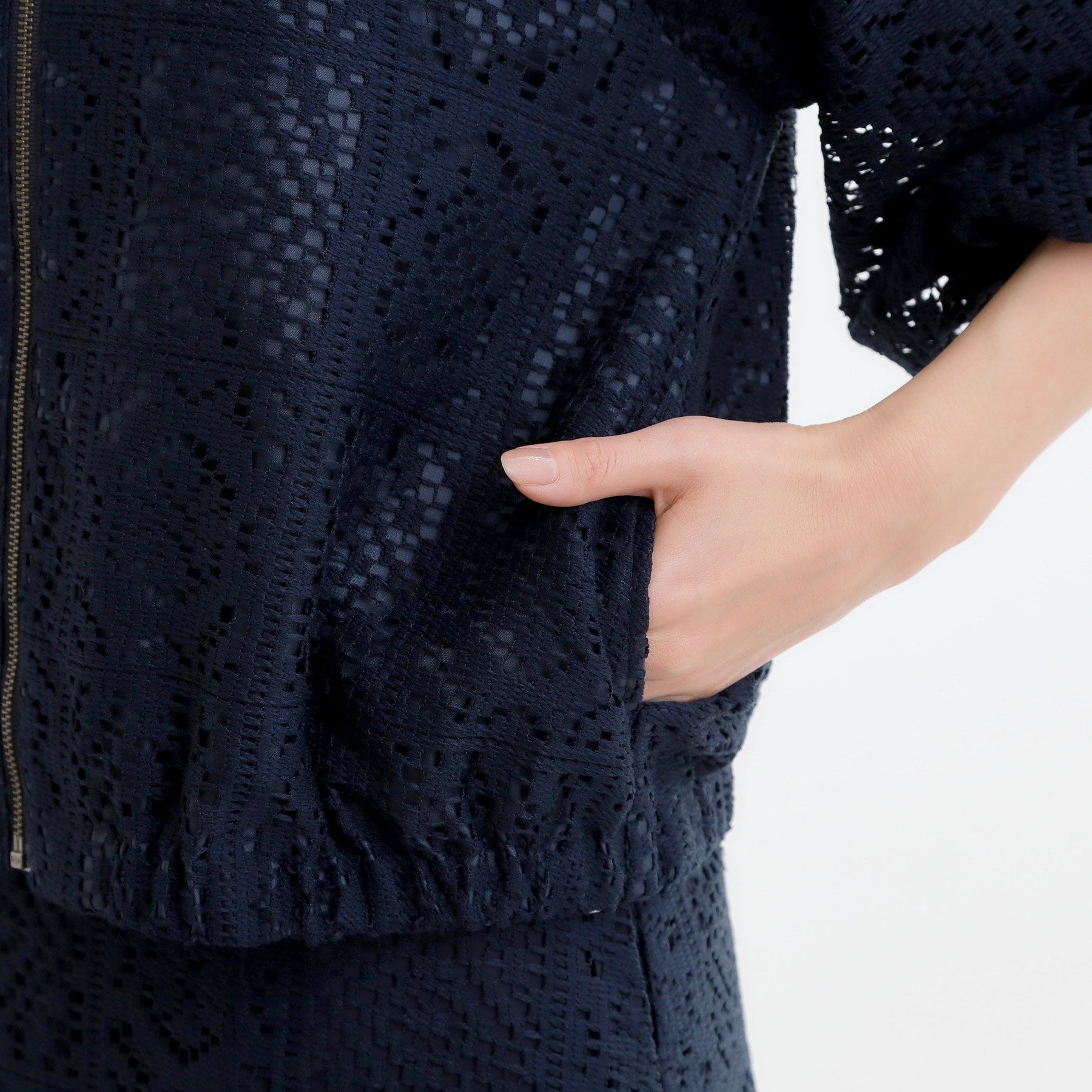 リフレクト Reflect 【セットアップ可】ジップアップレースショートブルゾン （ネイビー(094)） ネイビー(094)