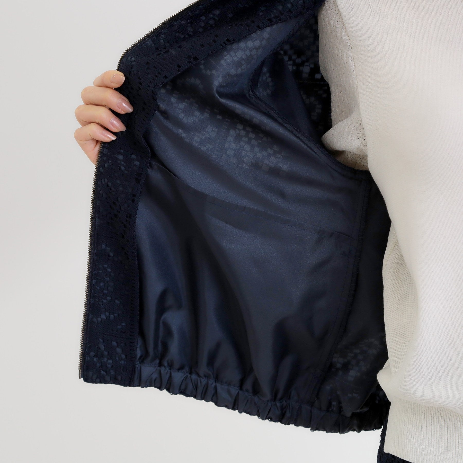 リフレクト Reflect 【セットアップ可】ジップアップレースショートブルゾン （ネイビー(094)） ネイビー(094)