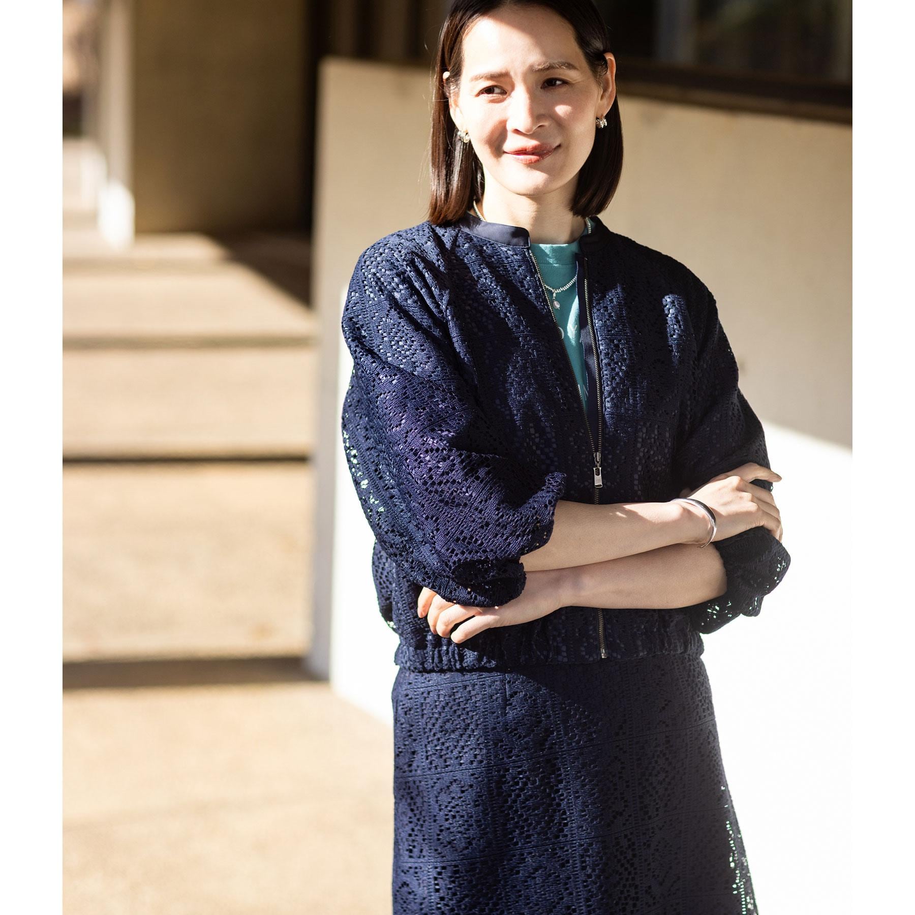 リフレクト Reflect 【セットアップ可】ジップアップレースショートブルゾン （ネイビー(094)） ネイビー(094)