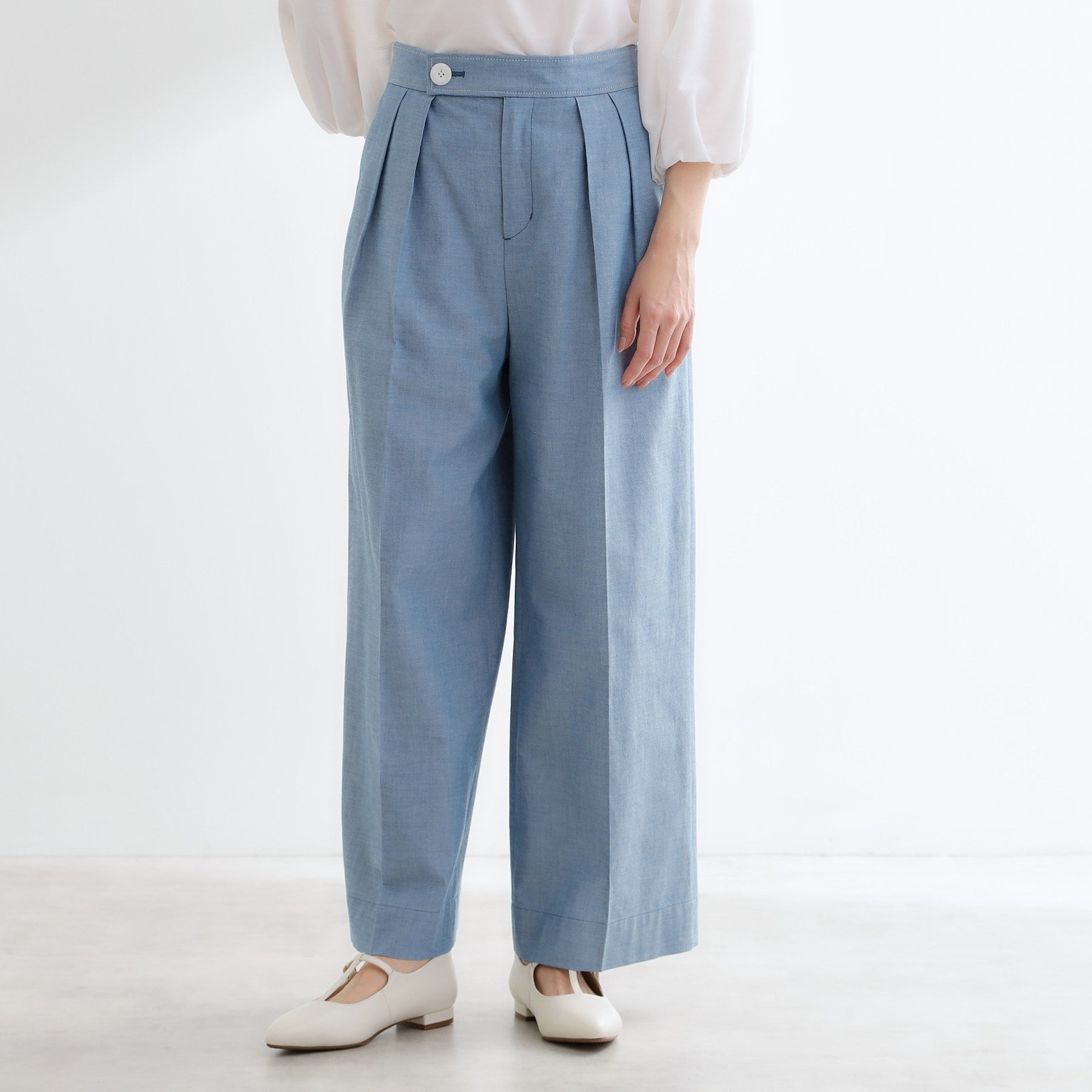 リフレクト Reflect ダンガリーワイドパンツ （ブルー(093)） ブルー(093)