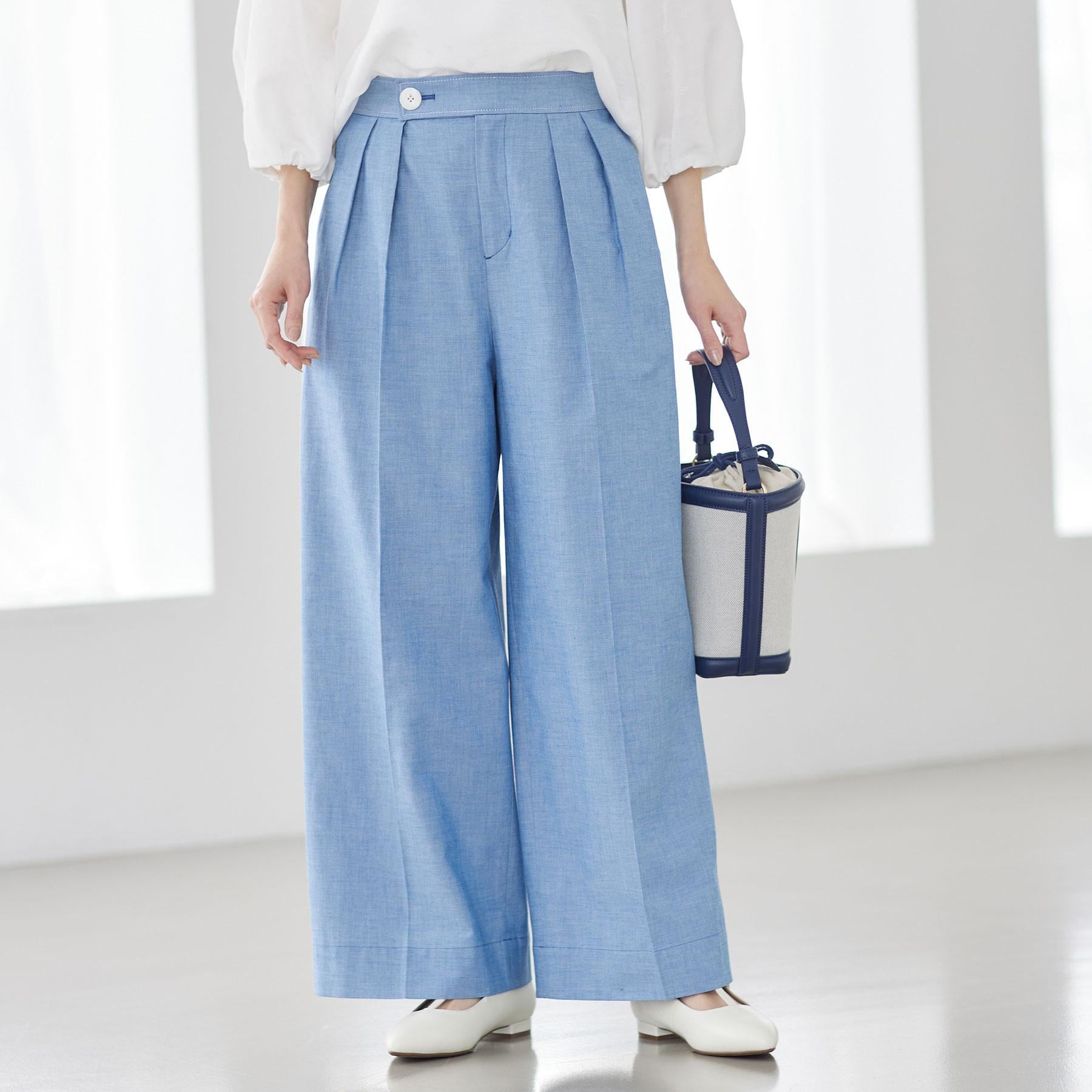 リフレクト Reflect ダンガリーワイドパンツ （ブルー(093)） ブルー(093)