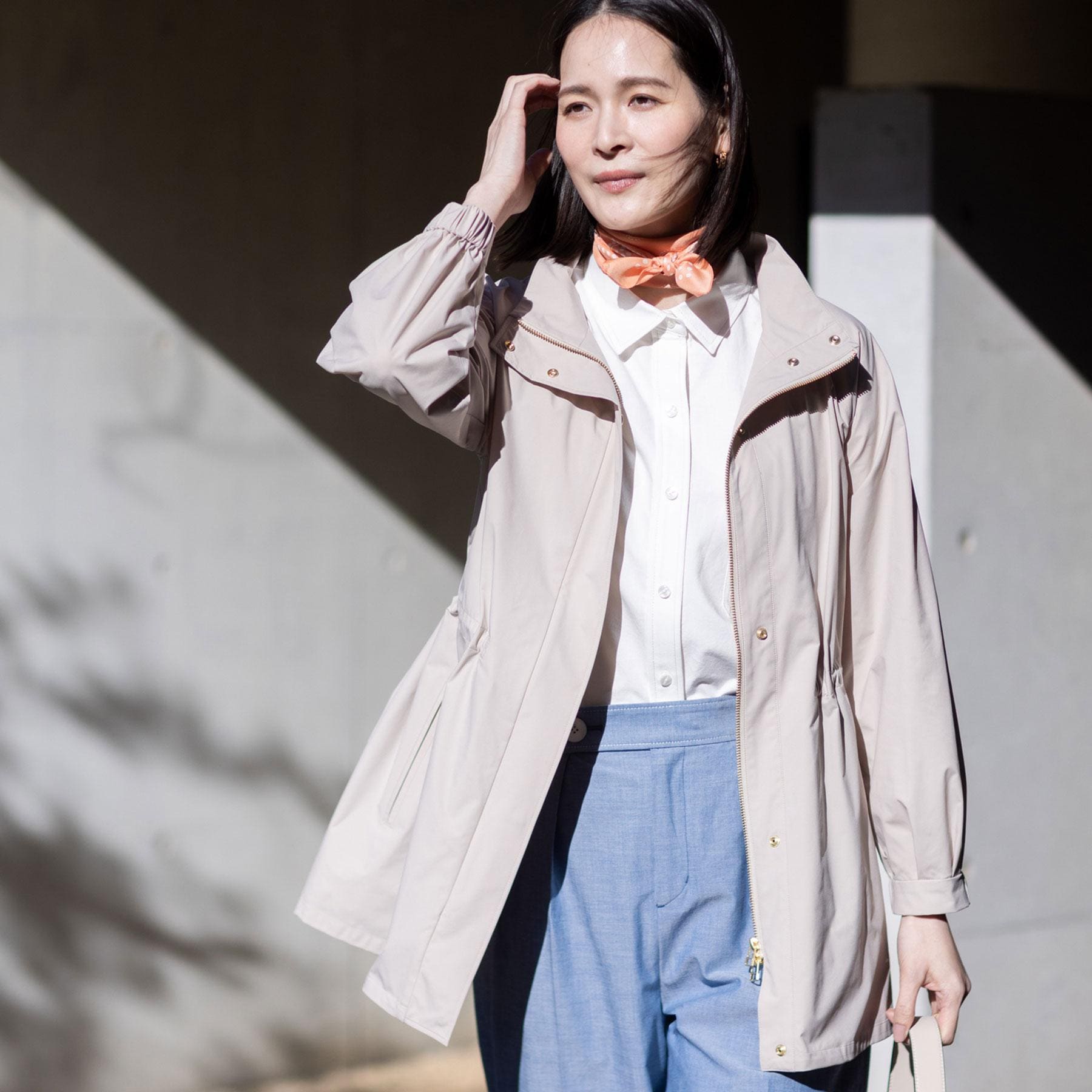 リフレクト Reflect ストレッチタフタミドル丈パーカー （ライトベージュ(051)） ライトベージュ(051)