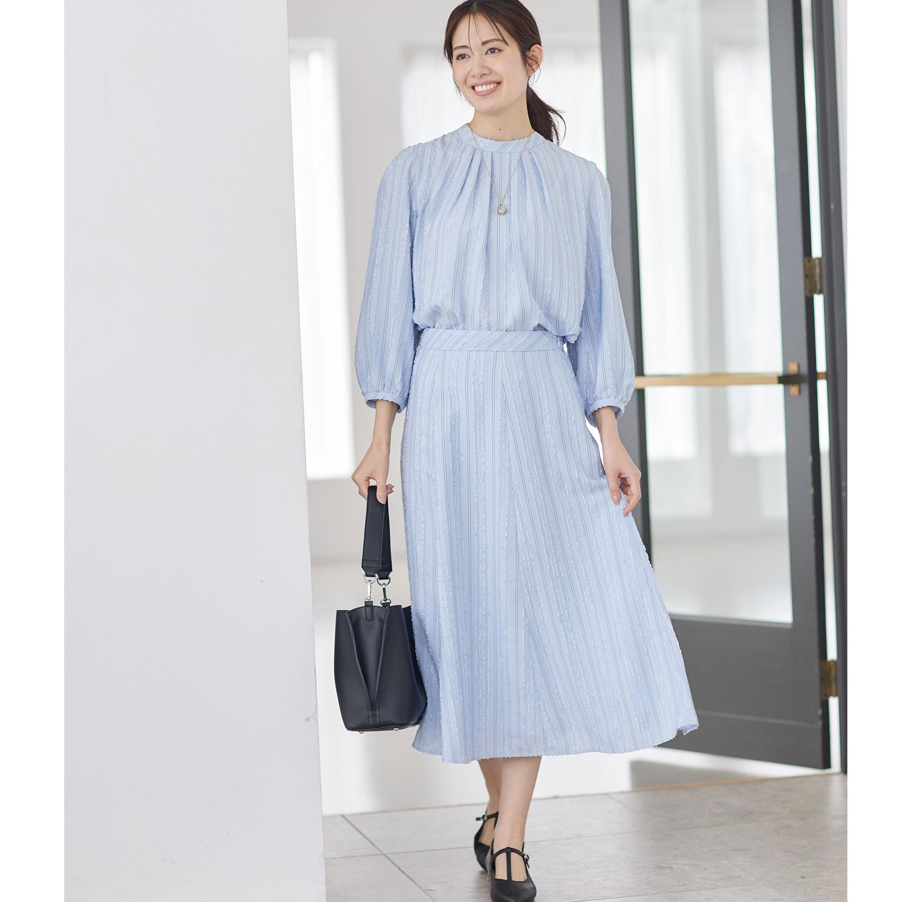 リフレクト Reflect 【セットアップ可】ストライプ柄ジャカードスカート （ネイビー(394)） ネイビー(394)