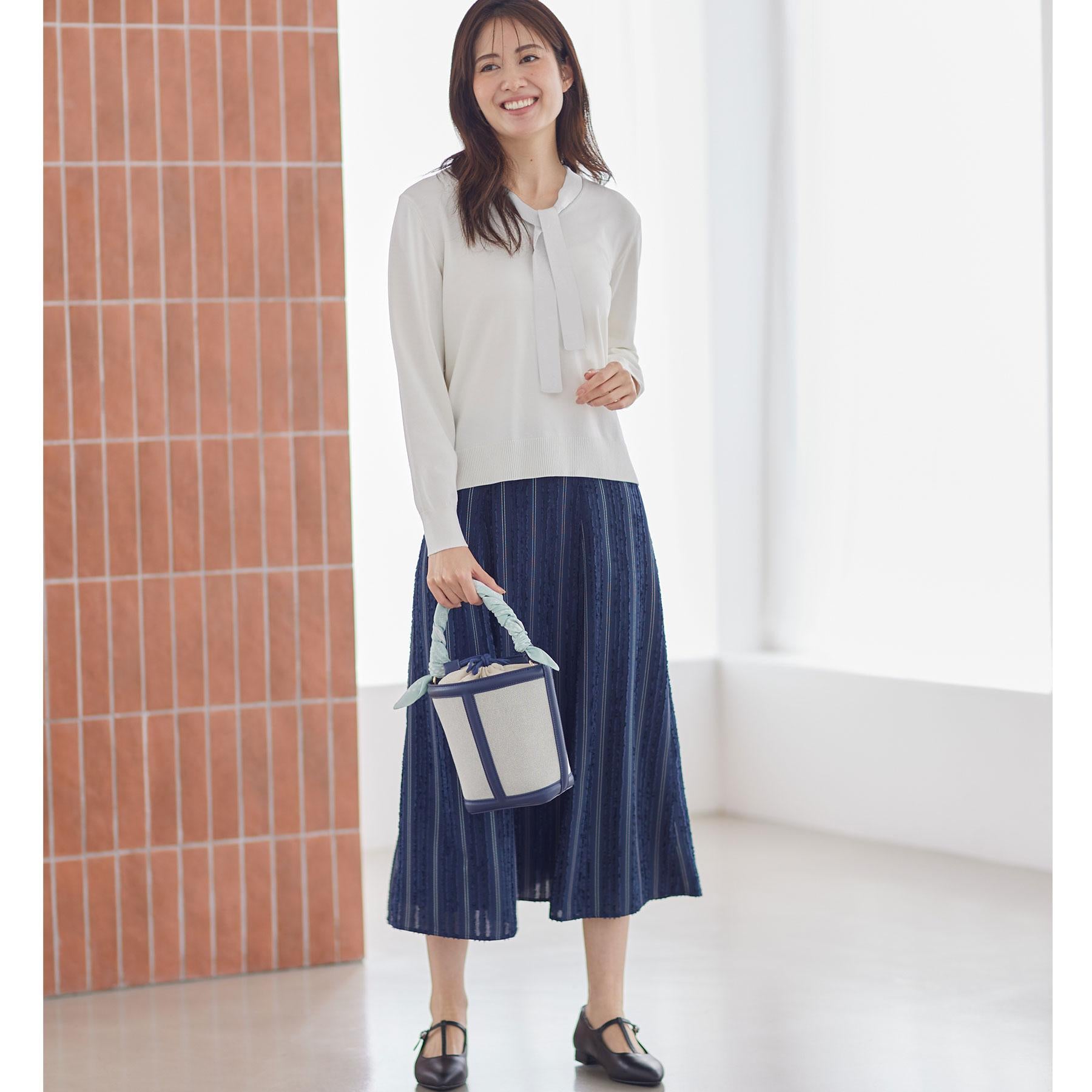 リフレクト Reflect 【セットアップ可】ストライプ柄ジャカードスカート （ネイビー(394)） ネイビー(394)