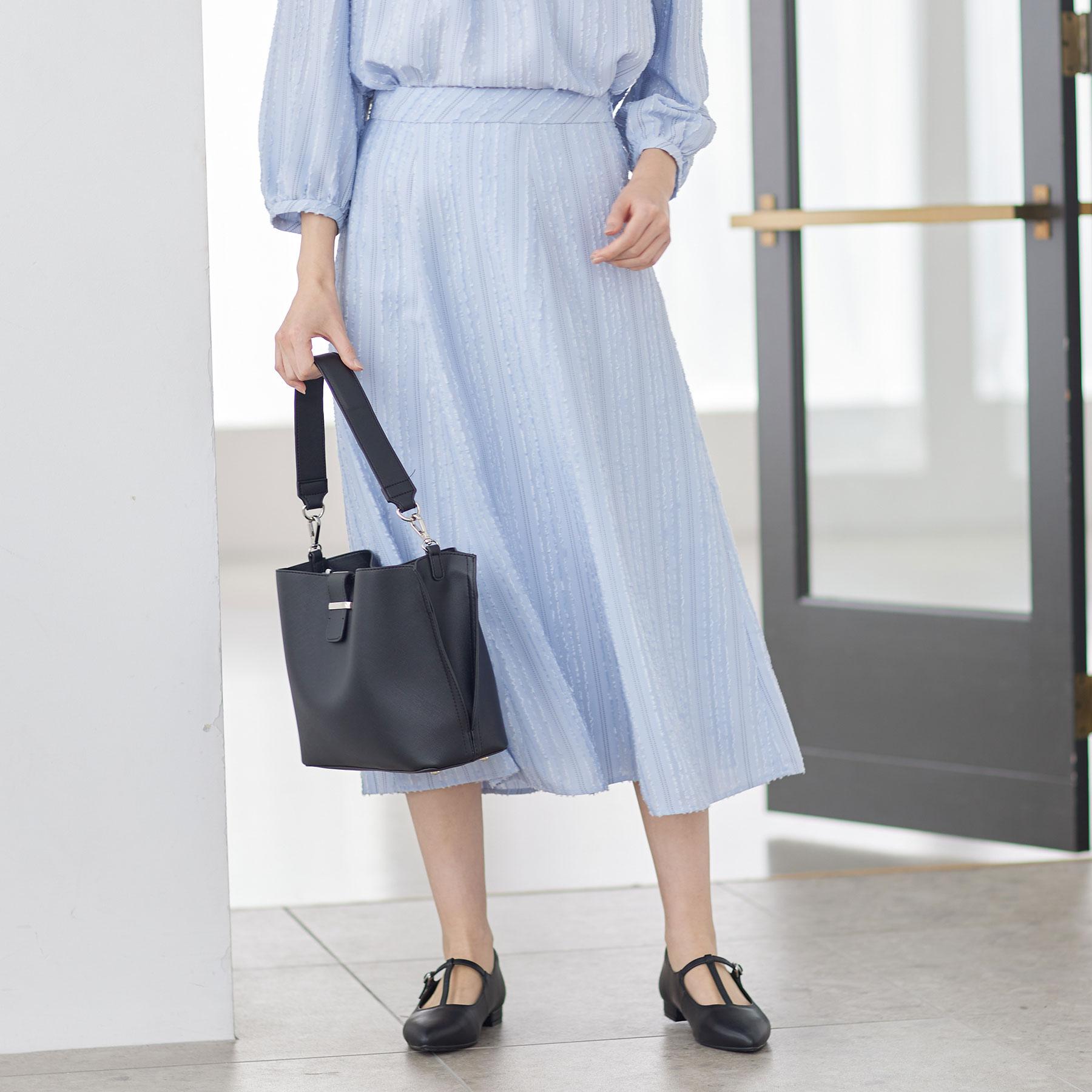 リフレクト Reflect 【セットアップ可】ストライプ柄ジャカードスカート （サックスブルー(390)） サックスブルー(390)