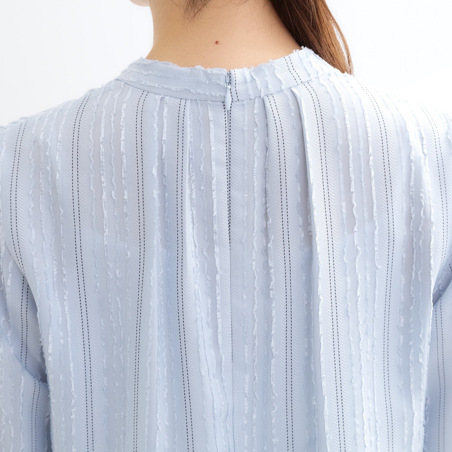 リフレクト Reflect 【セットアップ可】ストライプ柄ジャカードブラウス （ホワイト(301)） ホワイト(301)