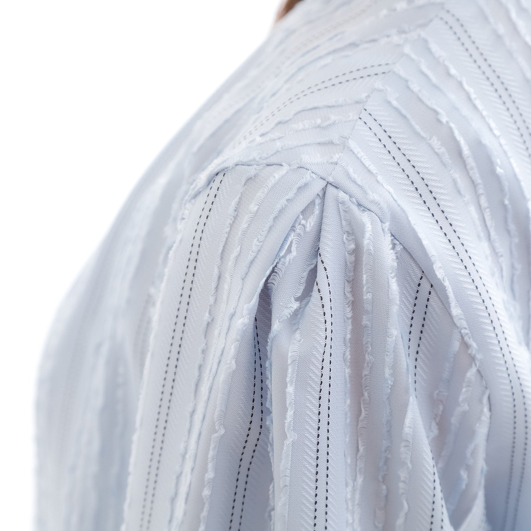 リフレクト Reflect 【セットアップ可】ストライプ柄ジャカードブラウス （ホワイト(301)） ホワイト(301)