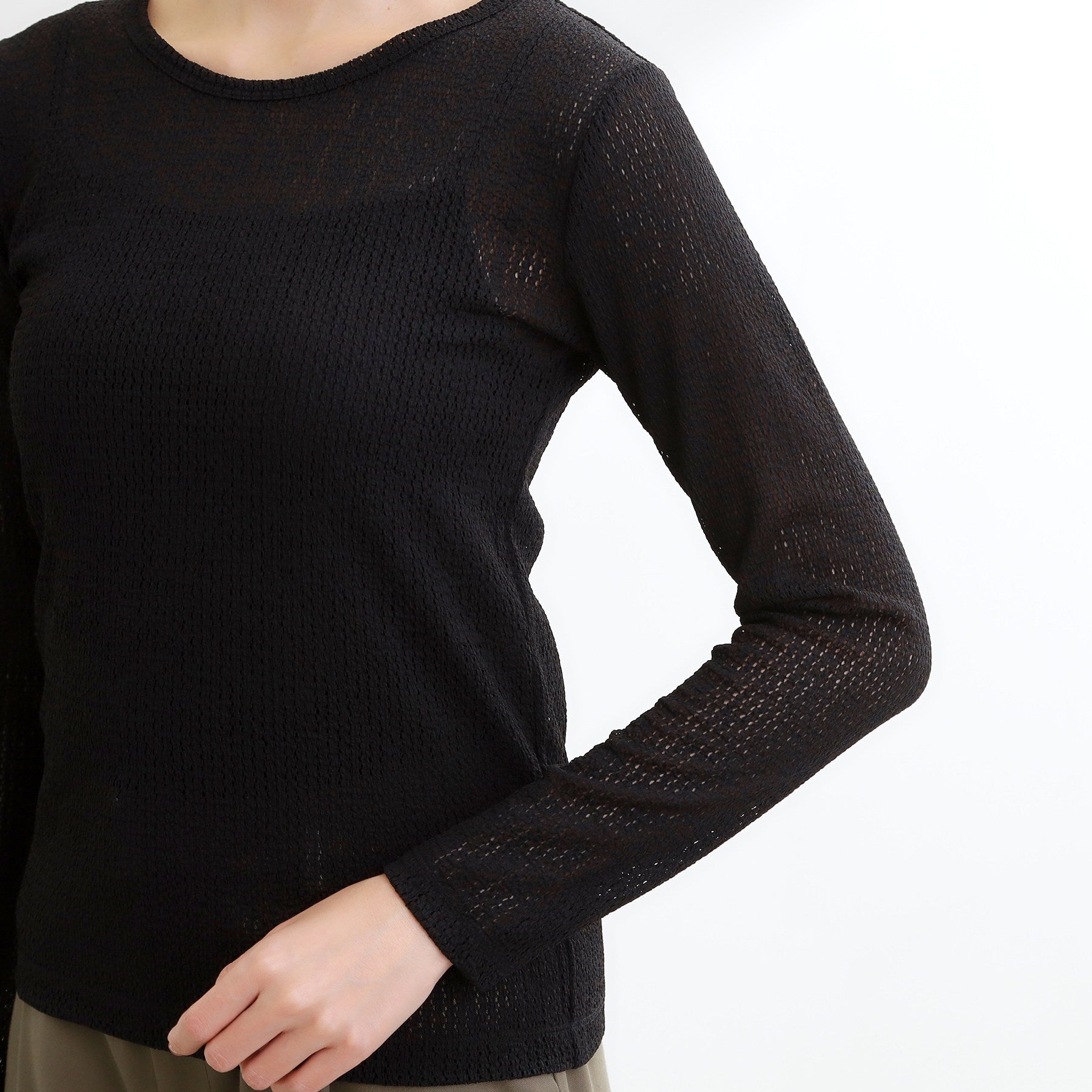 リフレクト Reflect 【インナーにおすすめ◎】クルーネックレースジャージトップス （アイボリー(004)） アイボリー(004)