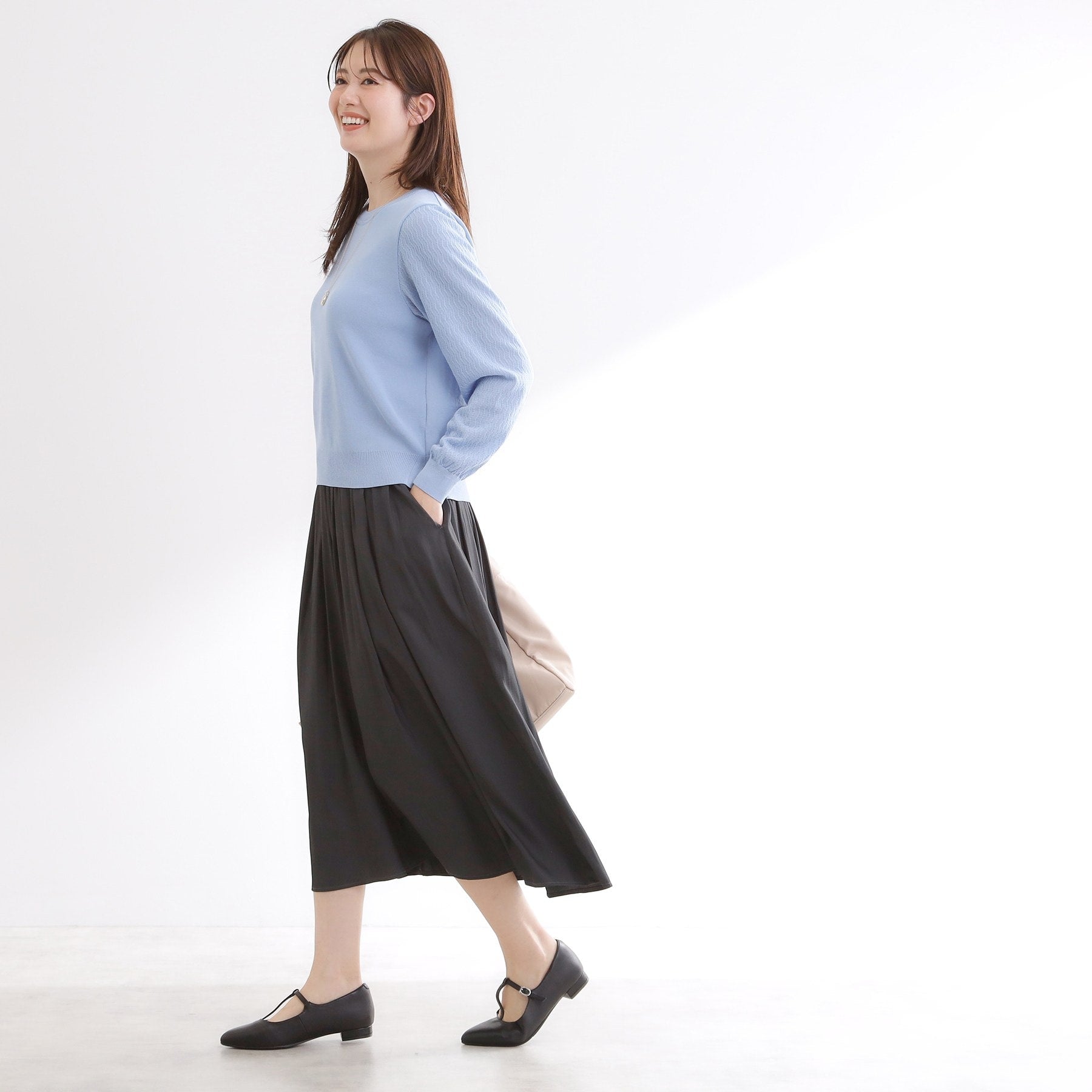 リフレクト Reflect 透かしスリーブデザインハイゲージニット （オフホワイト(003)） オフホワイト(003)