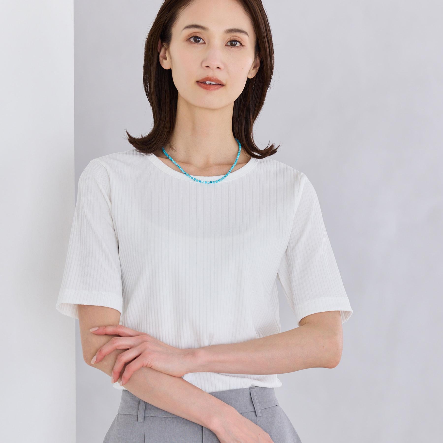 リフレクト Reflect 【インナーにおすすめ◎】クルーネックストレッチリブトップス （オフホワイト(003)） オフホワイト(003)