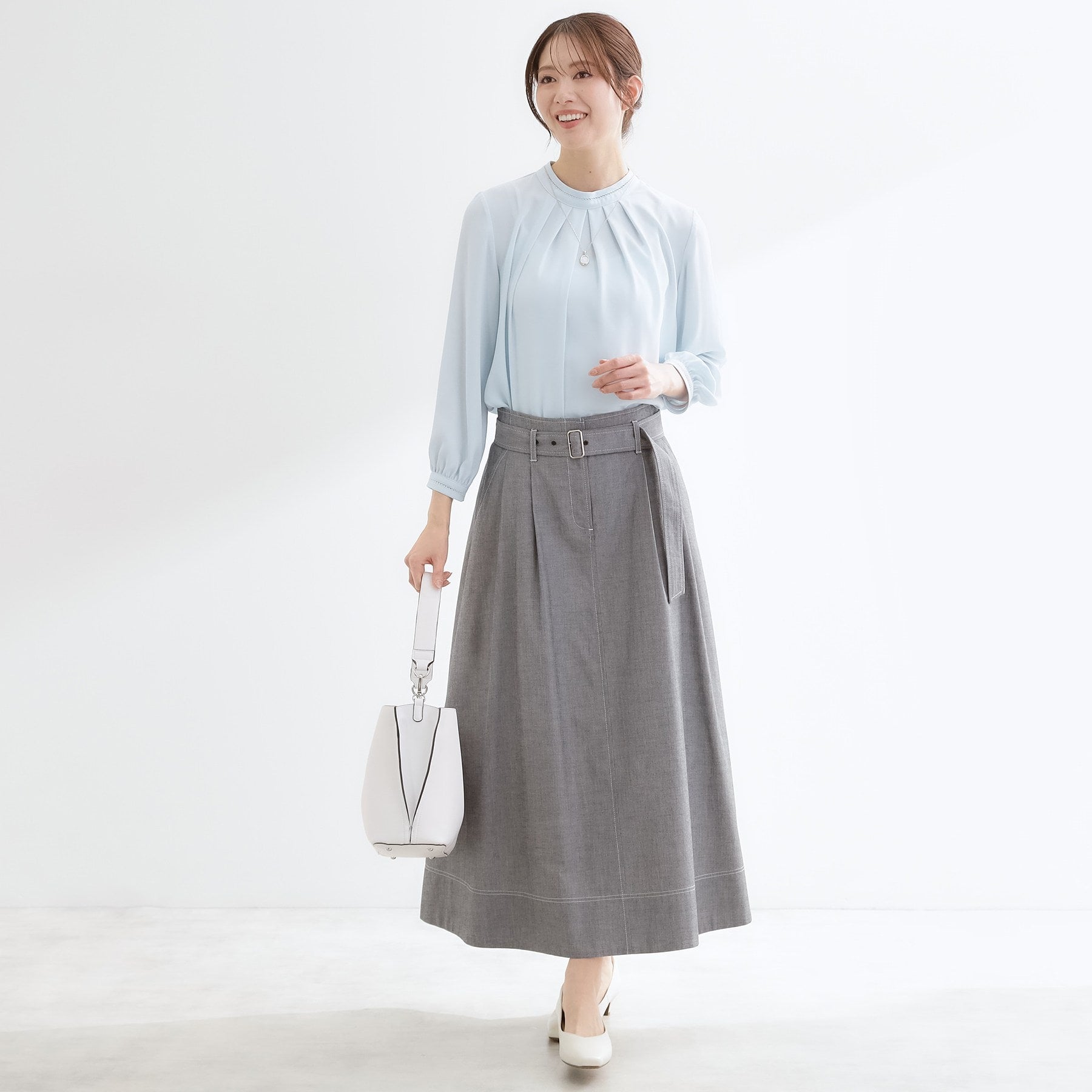 リフレクト Reflect ダンガリータックフレアスカート （ブルー(093)） ブルー(093)