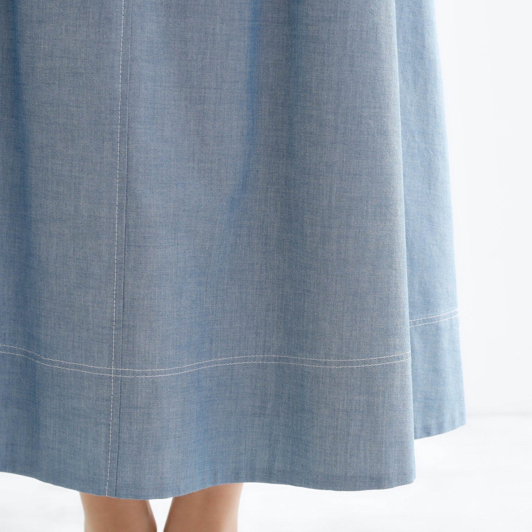 リフレクト Reflect ダンガリータックフレアスカート （ブルー(093)） ブルー(093)