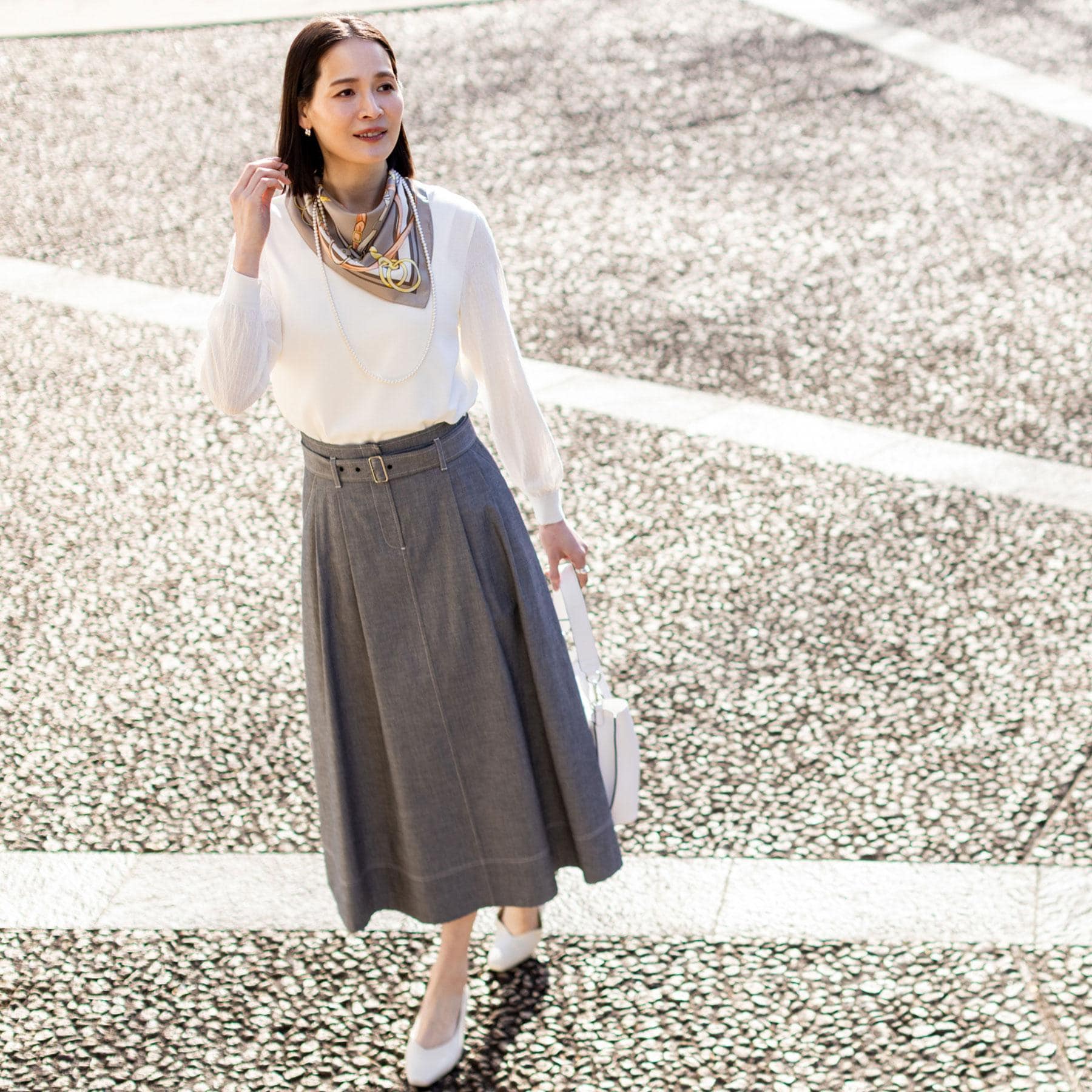 リフレクト Reflect ダンガリータックフレアスカート （ブルー(093)） ブルー(093)