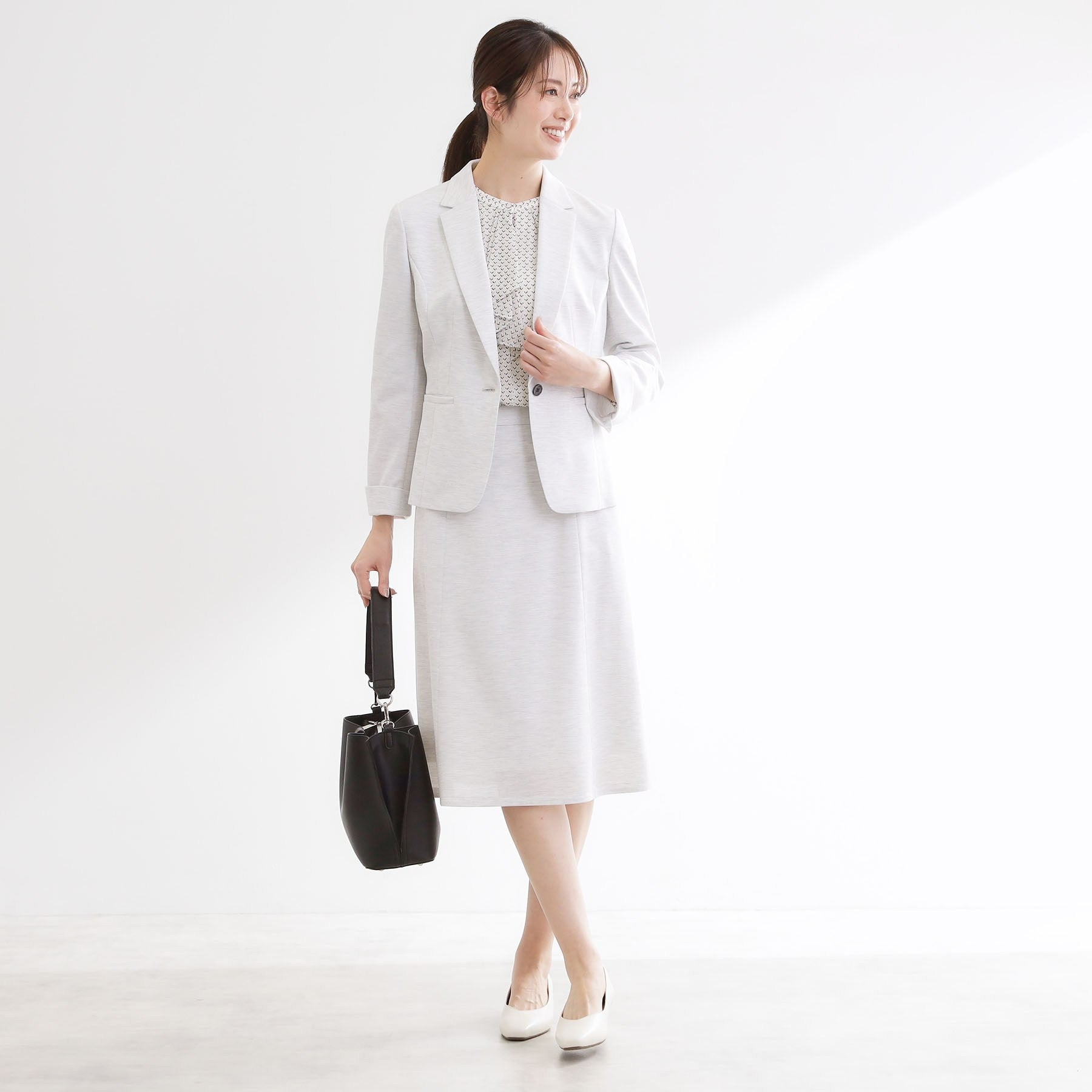 リフレクト Reflect フロントフリルシフォンブラウス （アイボリー(104)） アイボリー(104)