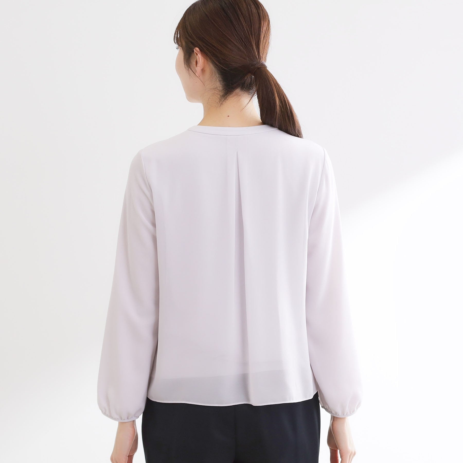 リフレクト Reflect フロントフリルシフォンブラウス （アイボリー(104)） アイボリー(104)