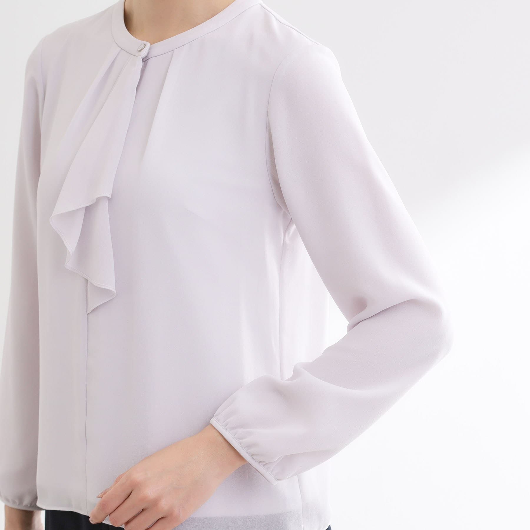 リフレクト Reflect フロントフリルシフォンブラウス （アイボリー(104)） アイボリー(104)