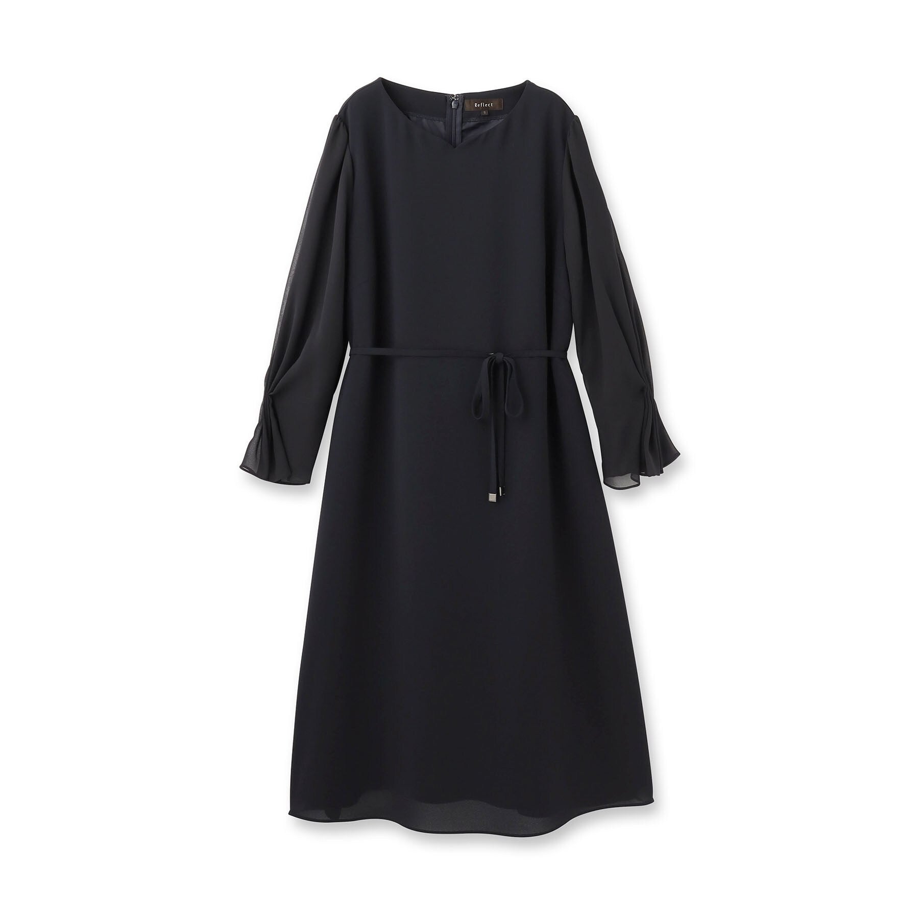 リフレクト Reflect 【フォーマル／入卒／付属リボン付き】スリーブデザインジョーゼットワンピース （ネイビー(094)） ネイビー(094)