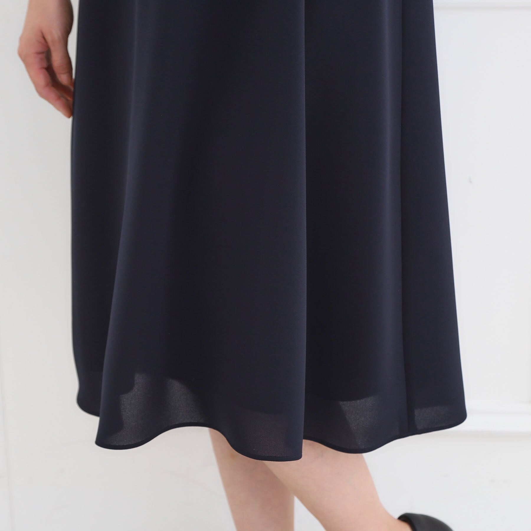 リフレクト Reflect 【フォーマル／入卒／付属リボン付き】スリーブデザインジョーゼットワンピース （ネイビー(094)） ネイビー(094)