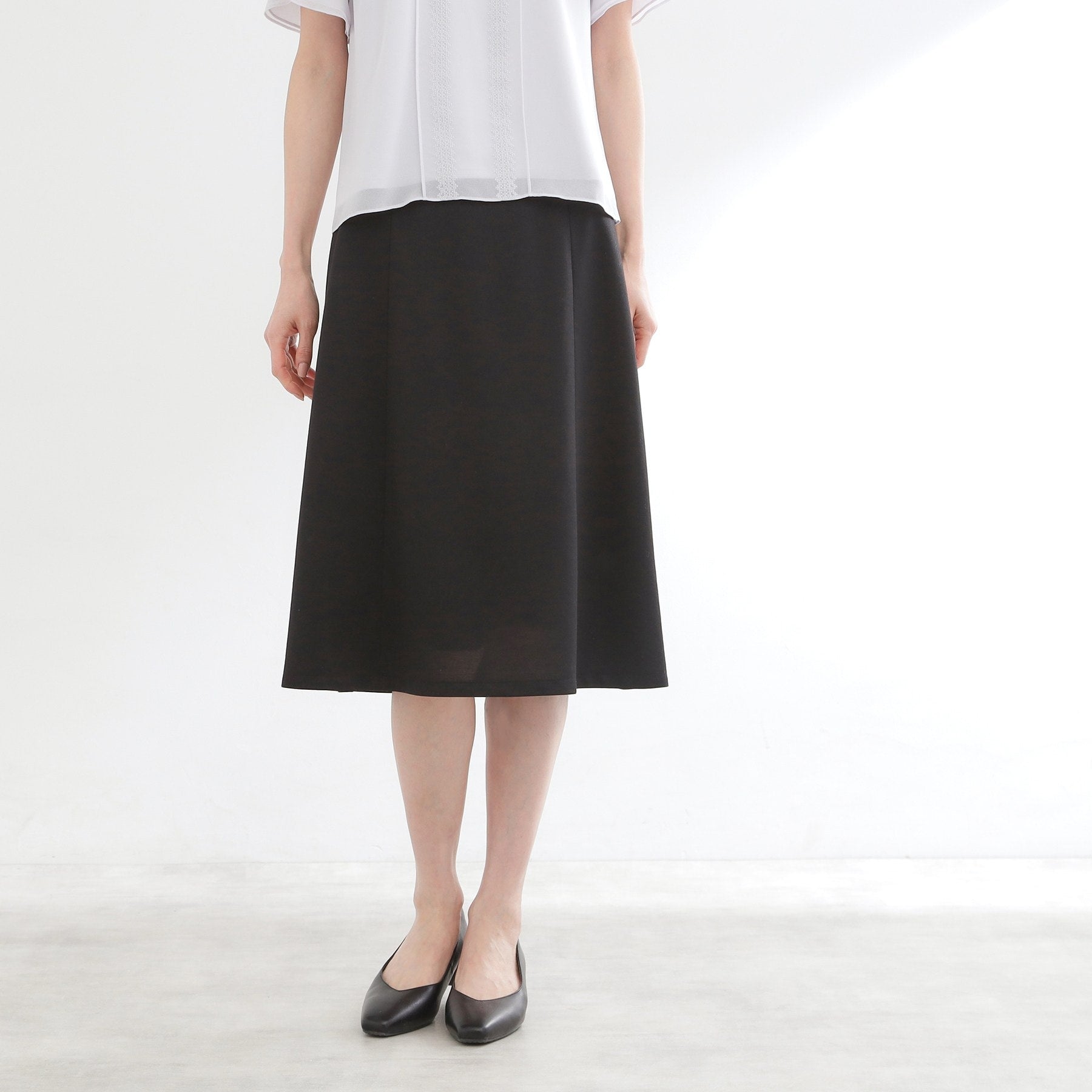 リフレクト Reflect 【匠シリーズ】ソフトフレアスカート （ブラック(019)） ブラック(019)