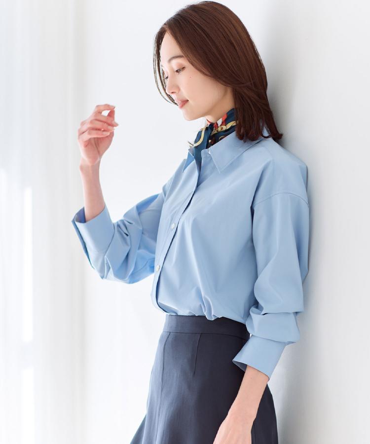 リフレクト Reflect ◆【羽織りにも◎】タイプライタービッグシャツ （サックスブルー(090)） サックスブルー(090)