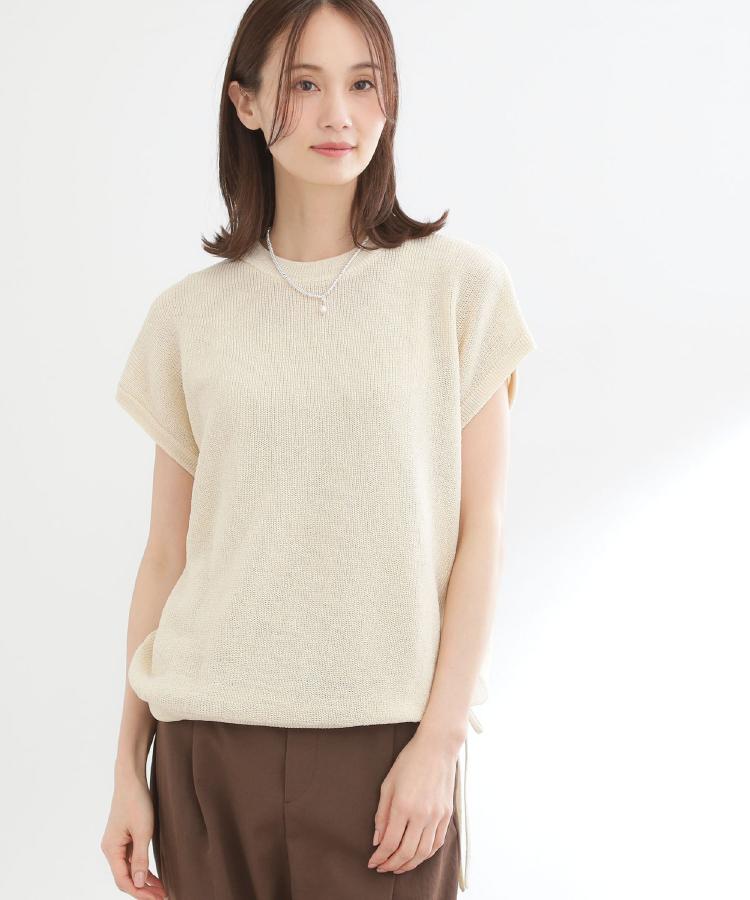 リフレクト Reflect ◆【レイヤードにおすすめ◎】畦編みフレンチスリーブトップス （チャコールグレー(013)） チャコールグレー(013)