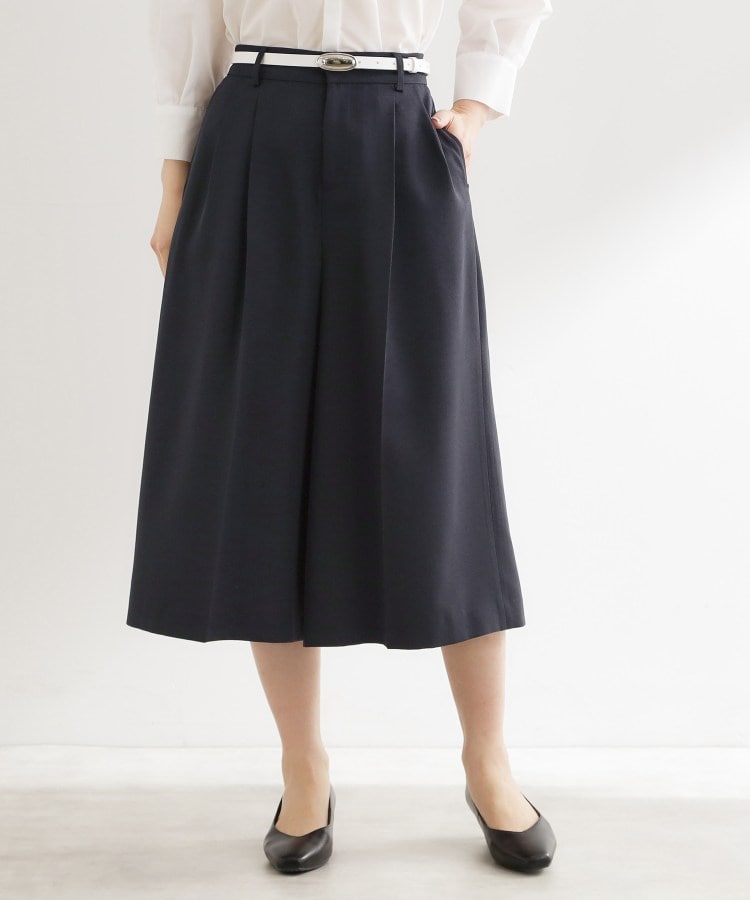 リフレクト Reflect ◆リネンライクワイドミディパンツ （ネイビー(094)） ネイビー(094)
