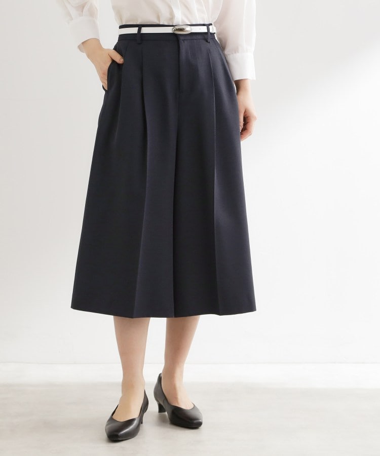 リフレクト Reflect ◆リネンライクワイドミディパンツ （ネイビー(094)） ネイビー(094)