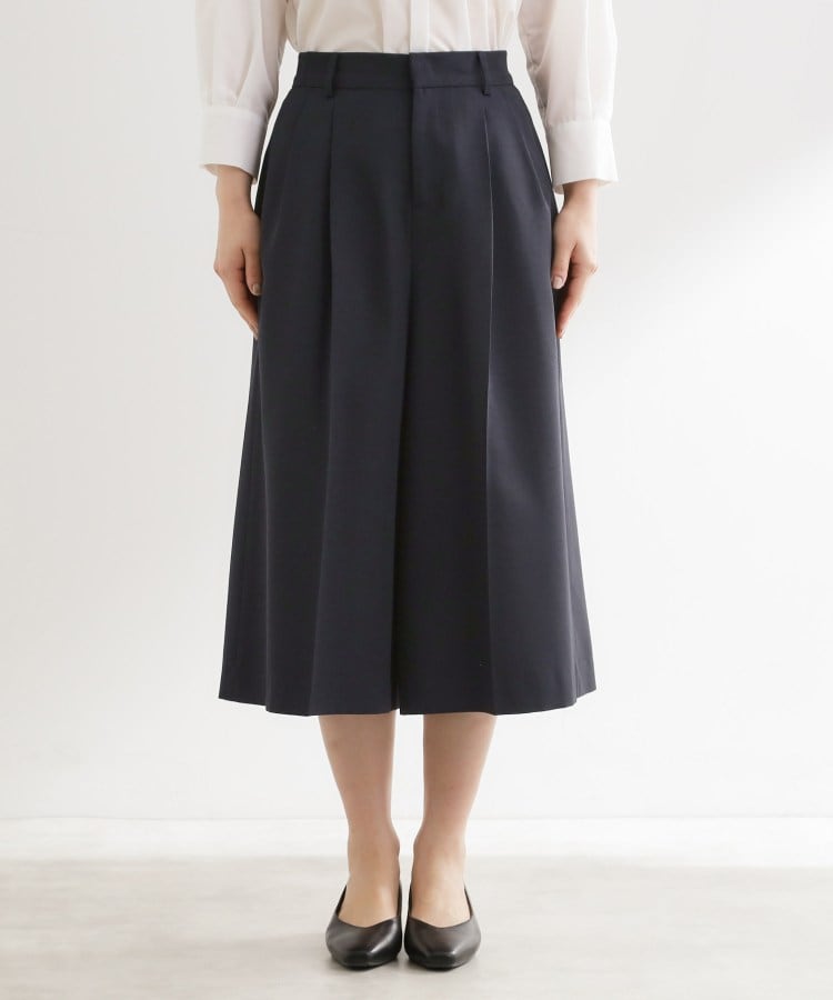 リフレクト Reflect ◆リネンライクワイドミディパンツ （ネイビー(094)） ネイビー(094)