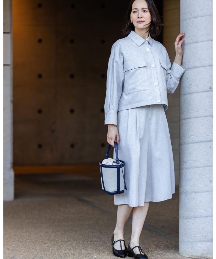 リフレクト Reflect ◆リネンライクシャツブルゾン （ライトグレー(011)） ライトグレー(011)