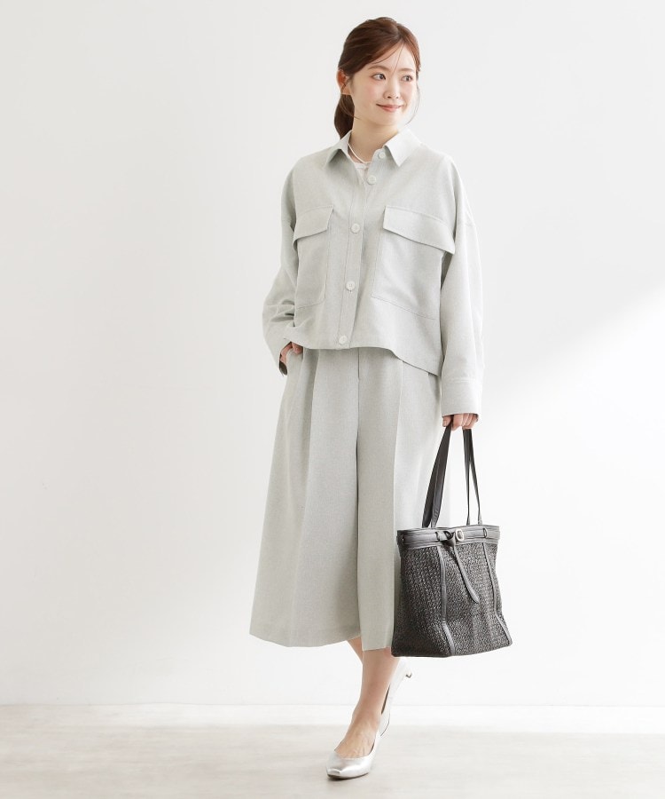 リフレクト Reflect ◆リネンライクシャツブルゾン （ライトグレー(011)） ライトグレー(011)