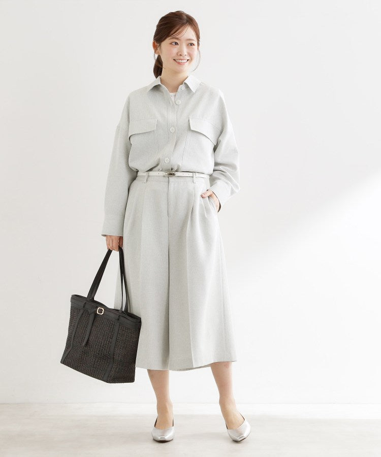 リフレクト Reflect ◆リネンライクシャツブルゾン （ライトグレー(011)） ライトグレー(011)