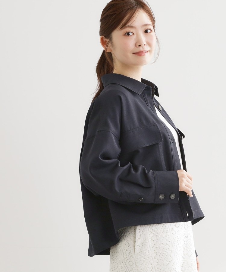 リフレクト Reflect ◆リネンライクシャツブルゾン （ライトグレー(011)） ライトグレー(011)