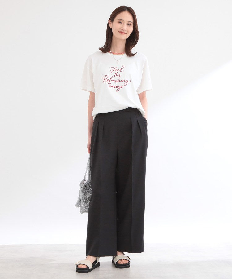 リフレクト Reflect ◆【接触冷感】ラインアート刺繍Tシャツ （ホワイト(102)） ホワイト(102)