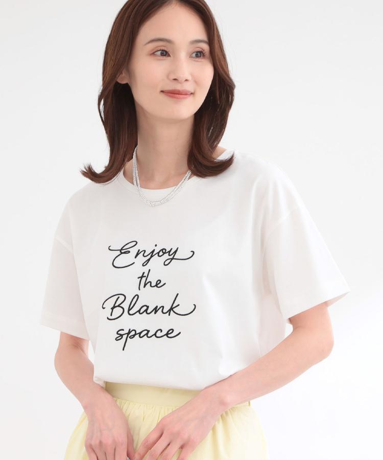 リフレクト Reflect ◆【接触冷感】ラインアート刺繍Tシャツ （ホワイト(102)） ホワイト(102)