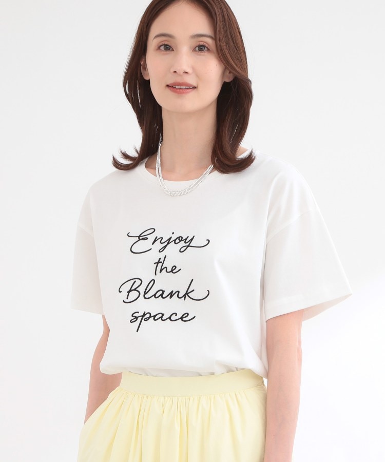 リフレクト Reflect ◆【接触冷感】ラインアート刺繍Tシャツ （ホワイト(102)） ホワイト(102)