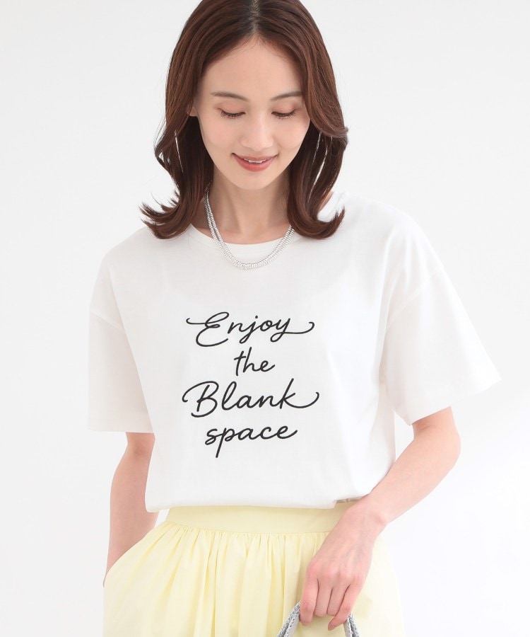リフレクト Reflect ◆【接触冷感】ラインアート刺繍Tシャツ （ホワイト(102)） ホワイト(102)