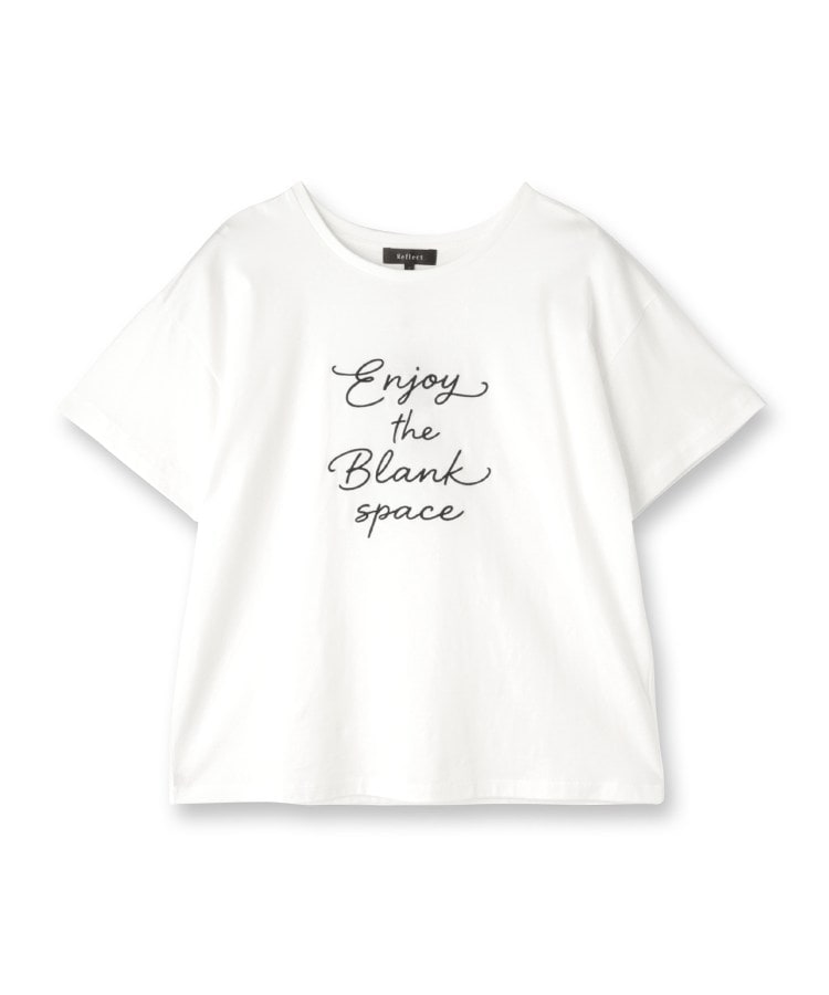 リフレクト Reflect ◆【接触冷感】ラインアート刺繍Tシャツ （ホワイト(102)） ホワイト(102)