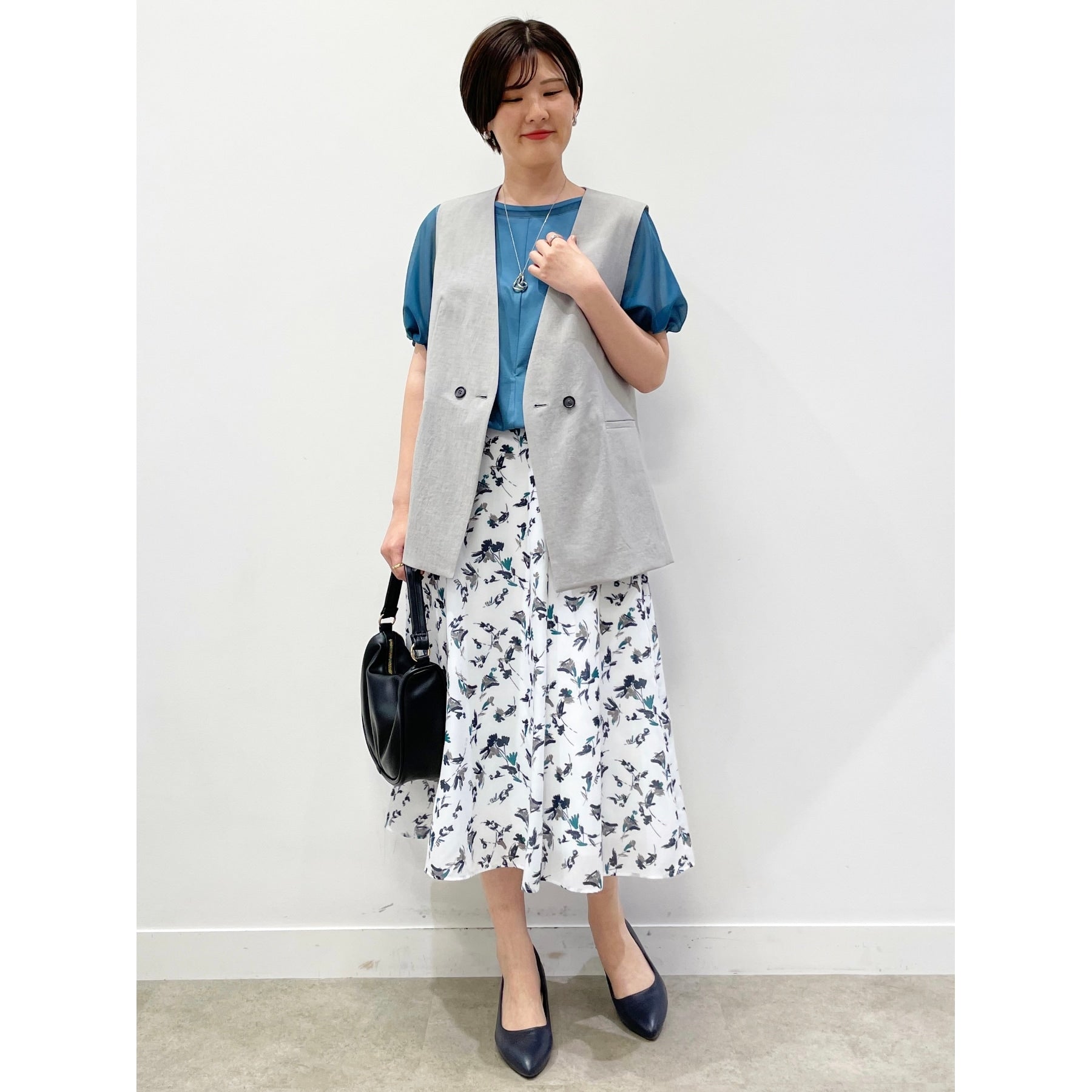 リフレクト Reflect 【マシンウォッシュ可】フラワー柄フレアスカート （オフホワイト(103)） オフホワイト(103)