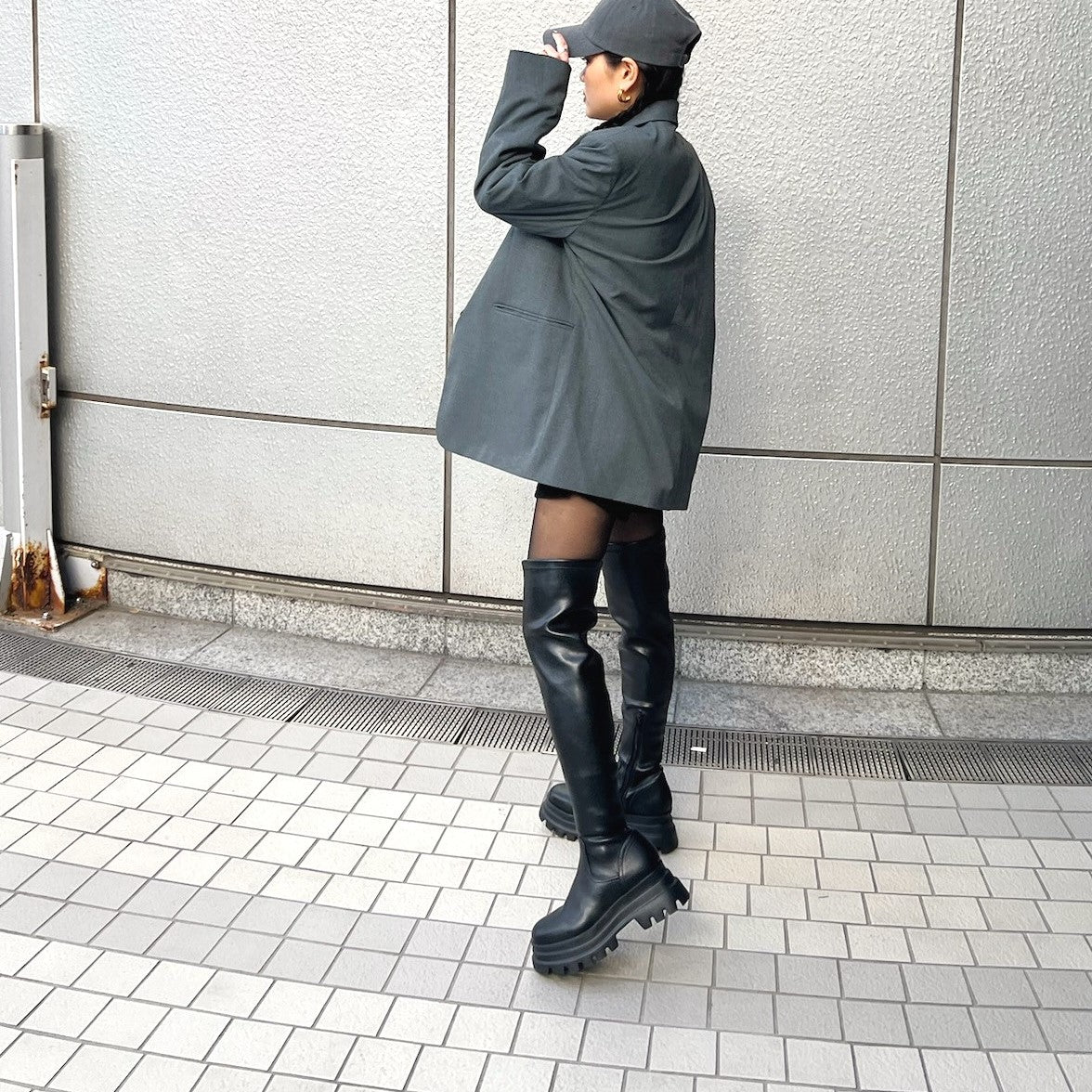 アールアンドイー R&E 厚底ソールヒーハイブーツ