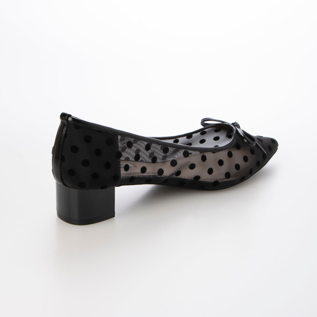 rizoi rezoy [24SS New] Dot Tulle指向腳趾低跟泵