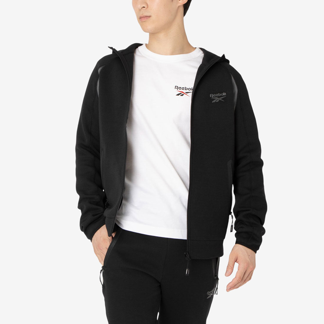ジップフーディー / CONTRAST PANEL ZIP HOODY （ブラック） ブラック