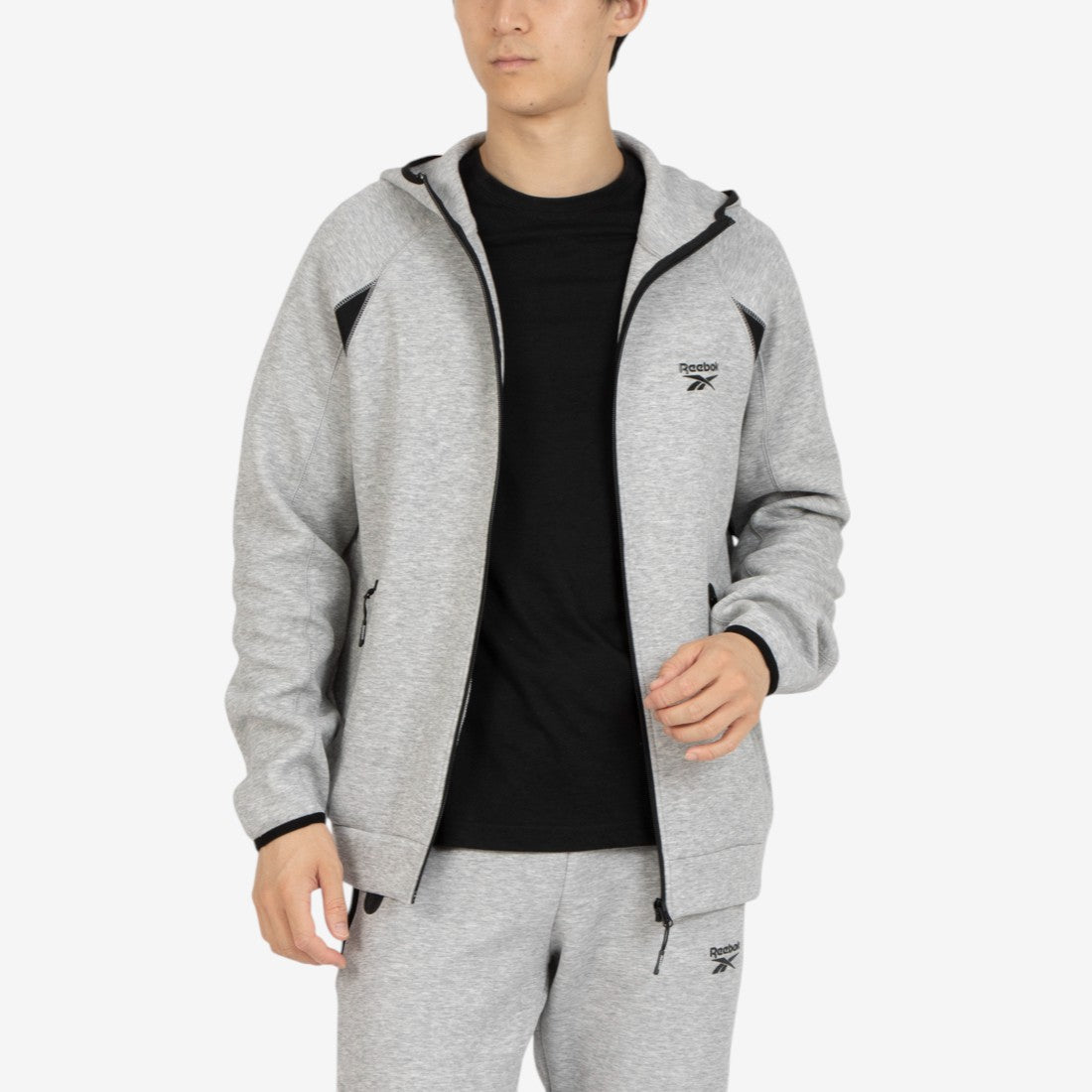 ジップフーディー / CONTRAST PANEL ZIP HOODY （グレー） グレー