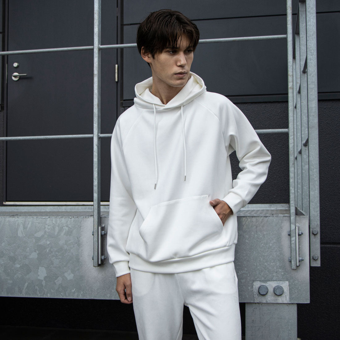 スエードライク フーディー / SUEDE LIKE HOODIE,ホワイト