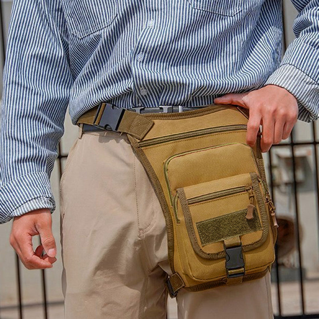 Real Style Leg Bag Motorcycle Fishing Large Capacity Pouch Shoulder Body Waist Men's Women's Hip Lightweight Bag Work Outdoor Military