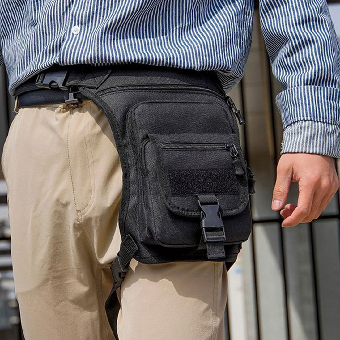 Real Style Leg Bag Motorcycle Fishing Large Capacity Pouch Shoulder Body Waist Men's Women's Hip Lightweight Bag Work Outdoor Military