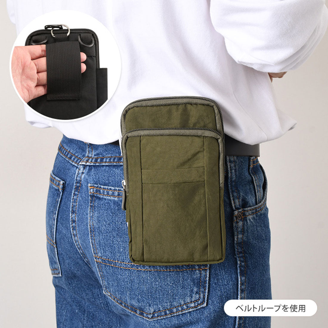 Real Style Belt Pouch for Men Small Item Holder Smartphone Stylish Shoulder Crossbody Mini Bag Waist Hip Water-Repellent Nylon Military 3way