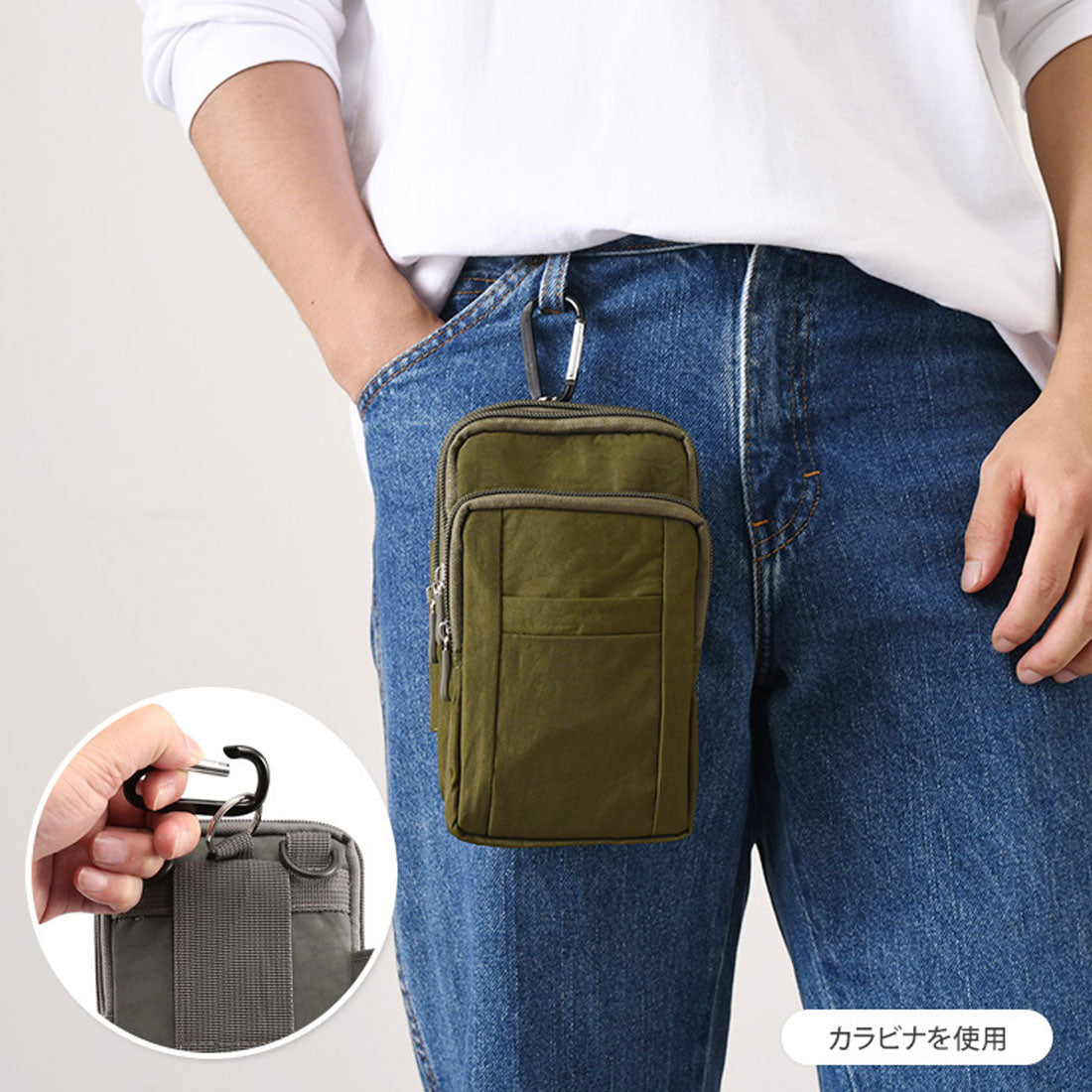 Real Style Belt Pouch for Men Small Item Holder Smartphone Stylish Shoulder Crossbody Mini Bag Waist Hip Water-Repellent Nylon Military 3way