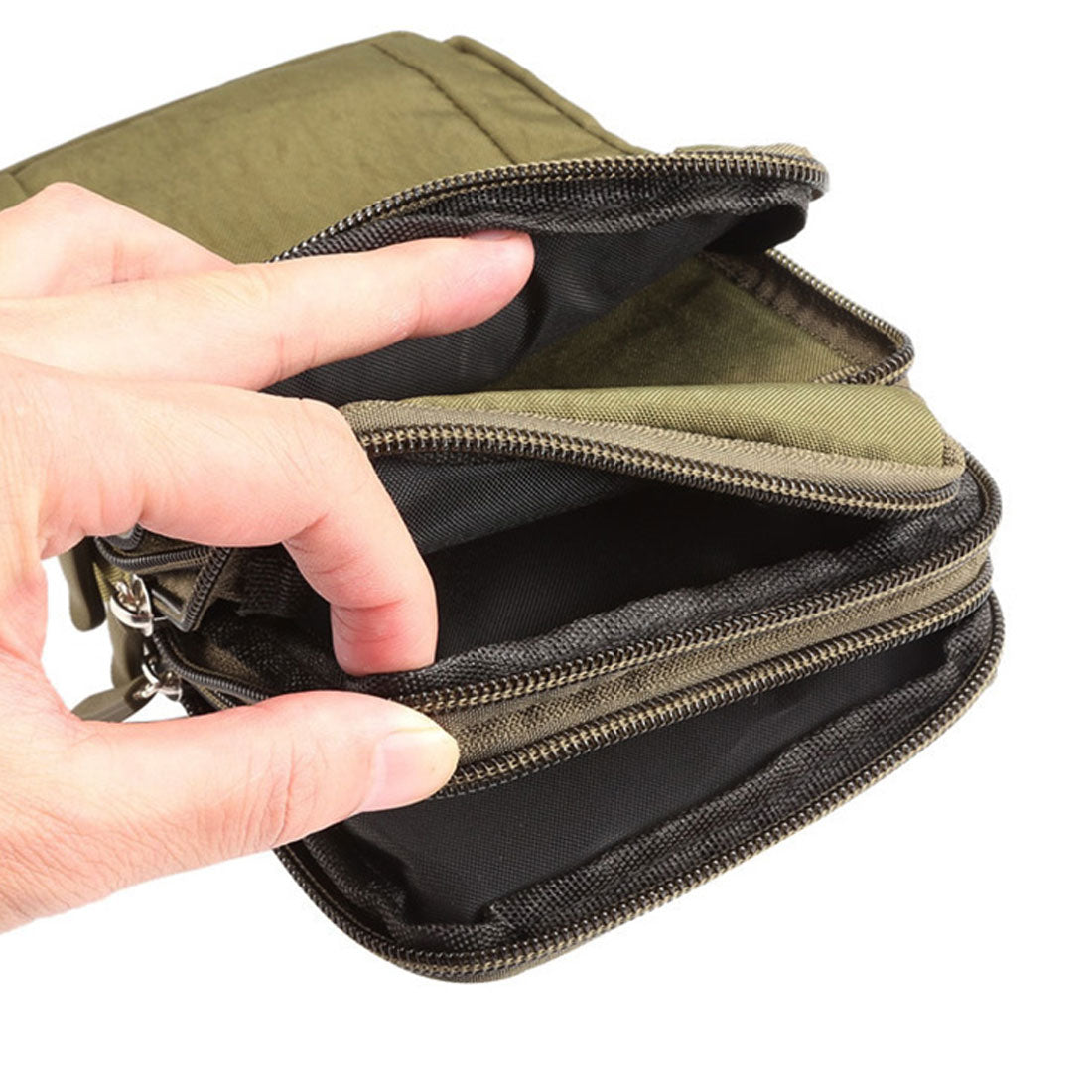 Real Style Belt Pouch for Men Small Item Holder Smartphone Stylish Shoulder Crossbody Mini Bag Waist Hip Water-Repellent Nylon Military 3way