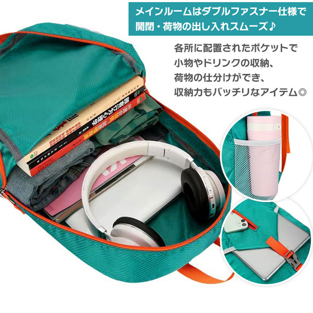 リアルスタイル REAL STYLE リュック メンズ レディース 大容量 折りたたみ 携帯 軽量 サブバッグ シンプル 20L 旅行 防災 アウトドア おしゃれ A4 撥水