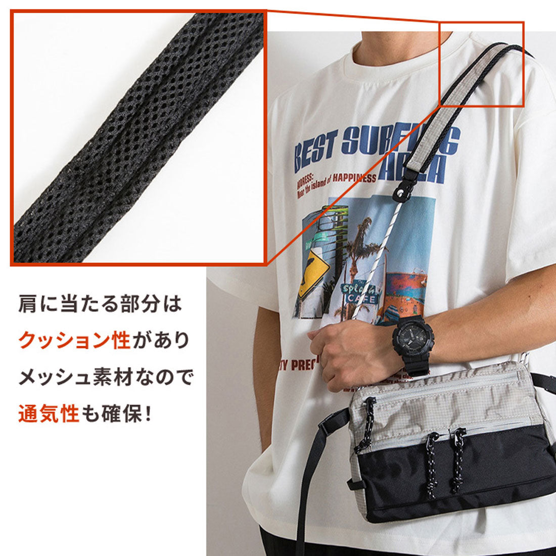 リアルスタイル REAL STYLE ショルダーバッグ サコッシュ メンズ レディース 軽い 小さい 軽量 ナイロン 斜めがけ 肩掛け ポーチ 小物入れ 収納 ミニ おしゃれ